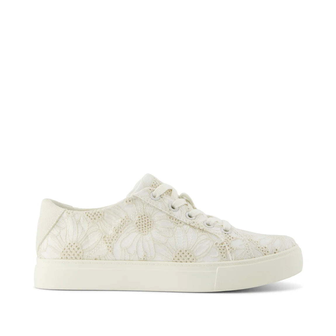 Kameron Lace Up Sneakers - White Floral Eyelet
