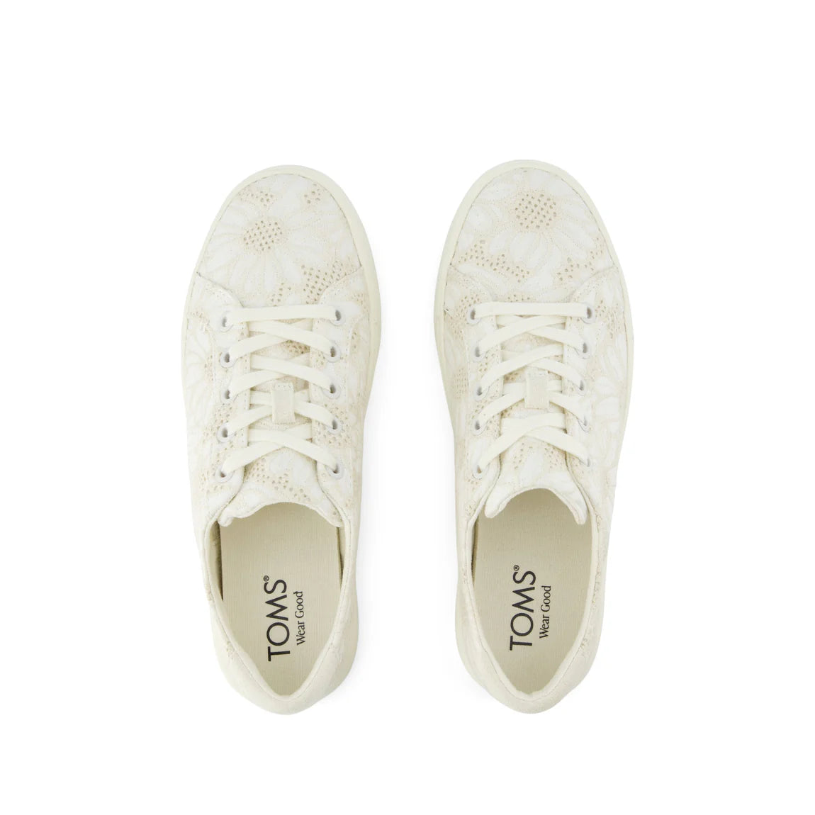 Kameron Lace Up Sneakers - White Floral Eyelet