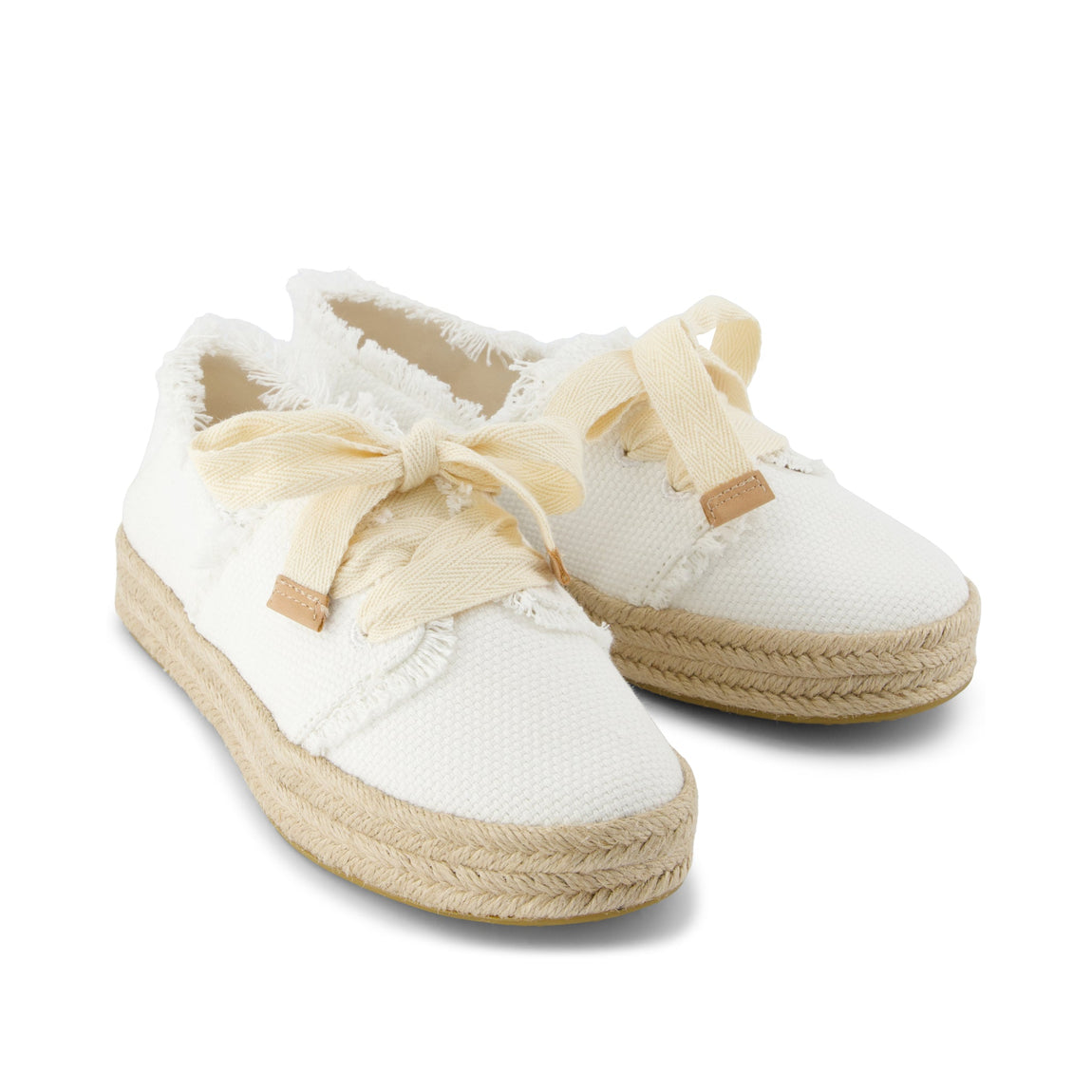 Carolina Lace-Up Espadrille - White Beachside Woven