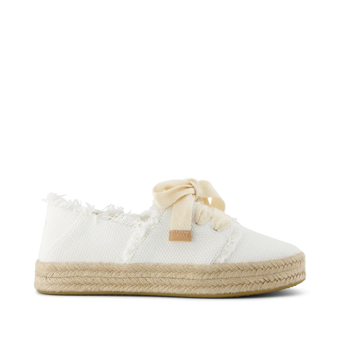 Carolina Lace-Up Espadrille - White Beachside Woven