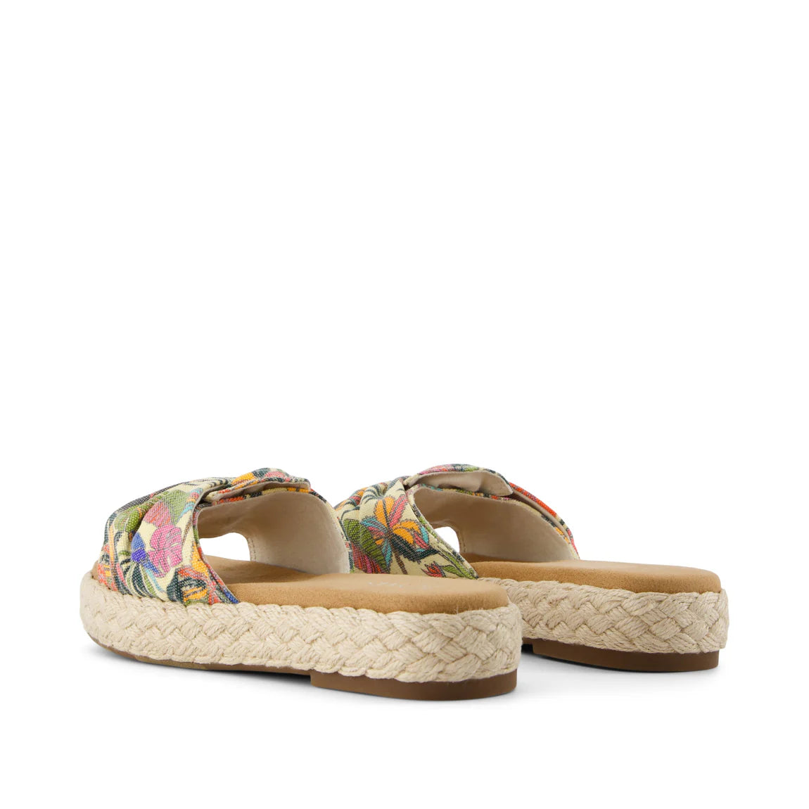 Abby Slide Platform Knot Sandal - Multicolor Birds of Paradise