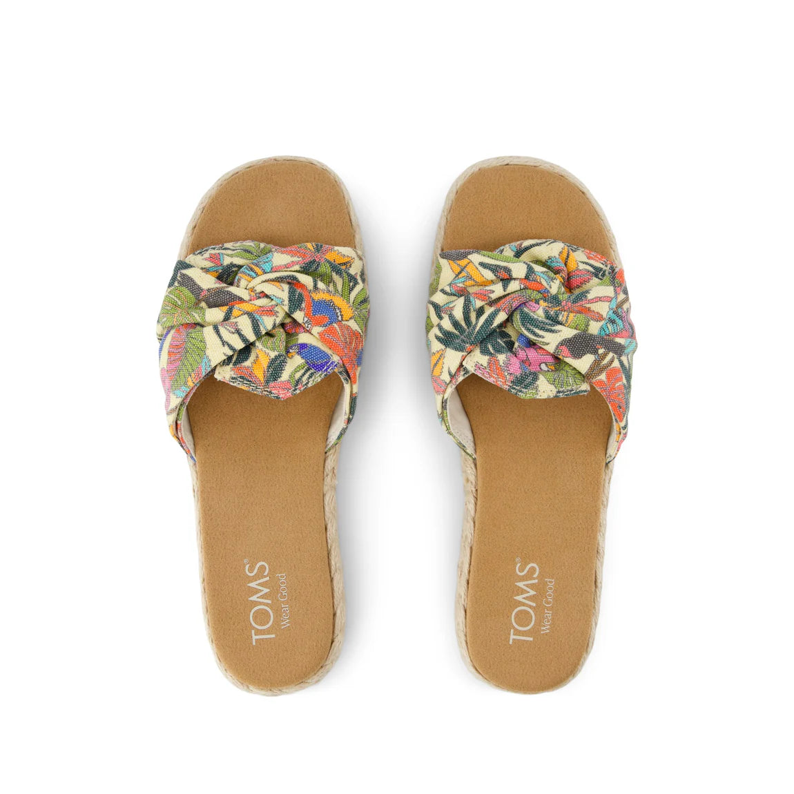 Abby Slide Platform Knot Sandal - Multicolor Birds of Paradise