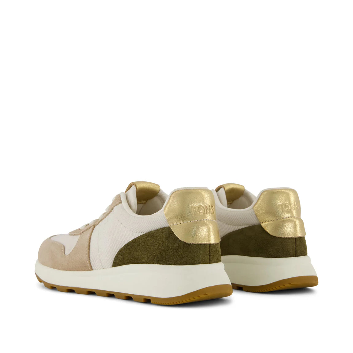 TRVL Lite Retro Sneaker | Oatmeal Suede and Metallic Leather