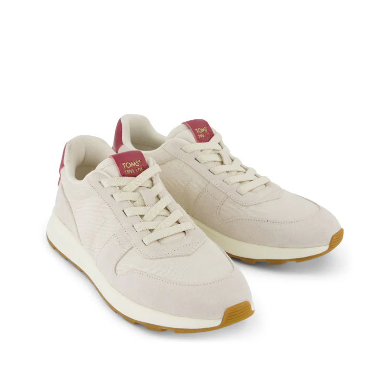 TRVL Lite Retro Trainer | Light Sand Twill and Suede