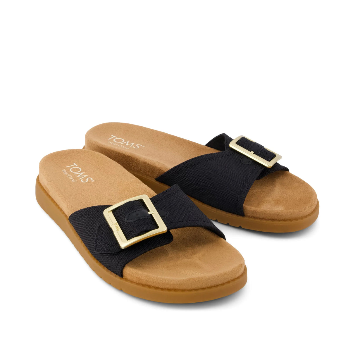 Marin Slide Sandal | Black Canvas
