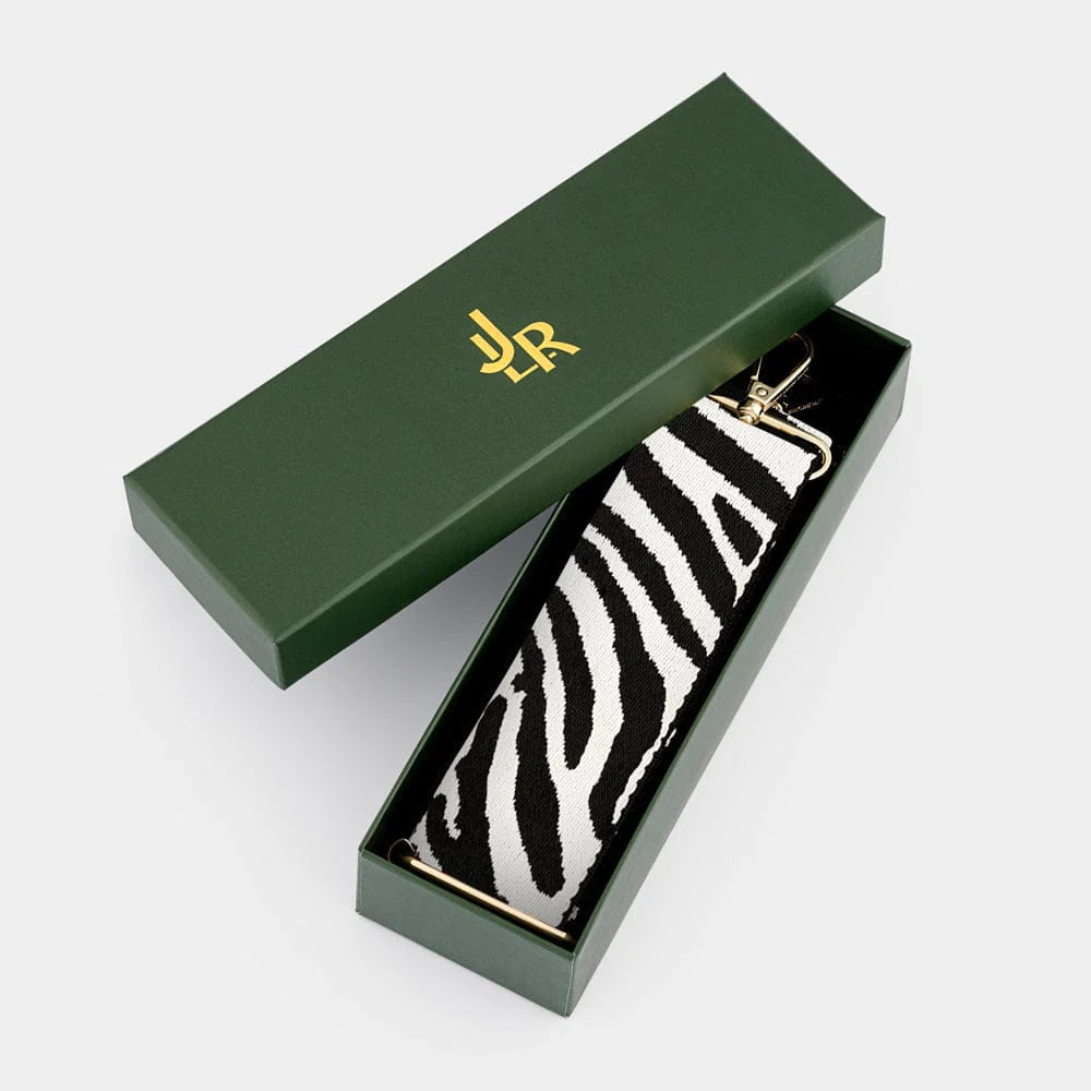 Luxe Black Zebra Stripe Bag Strap