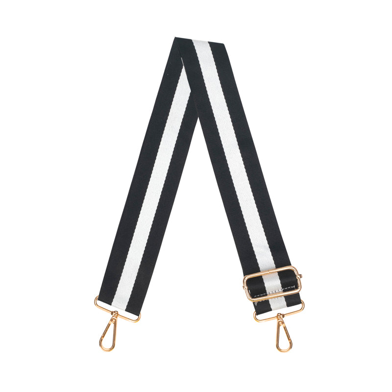 Luxe Black Georgie Stripe Bag Strap
