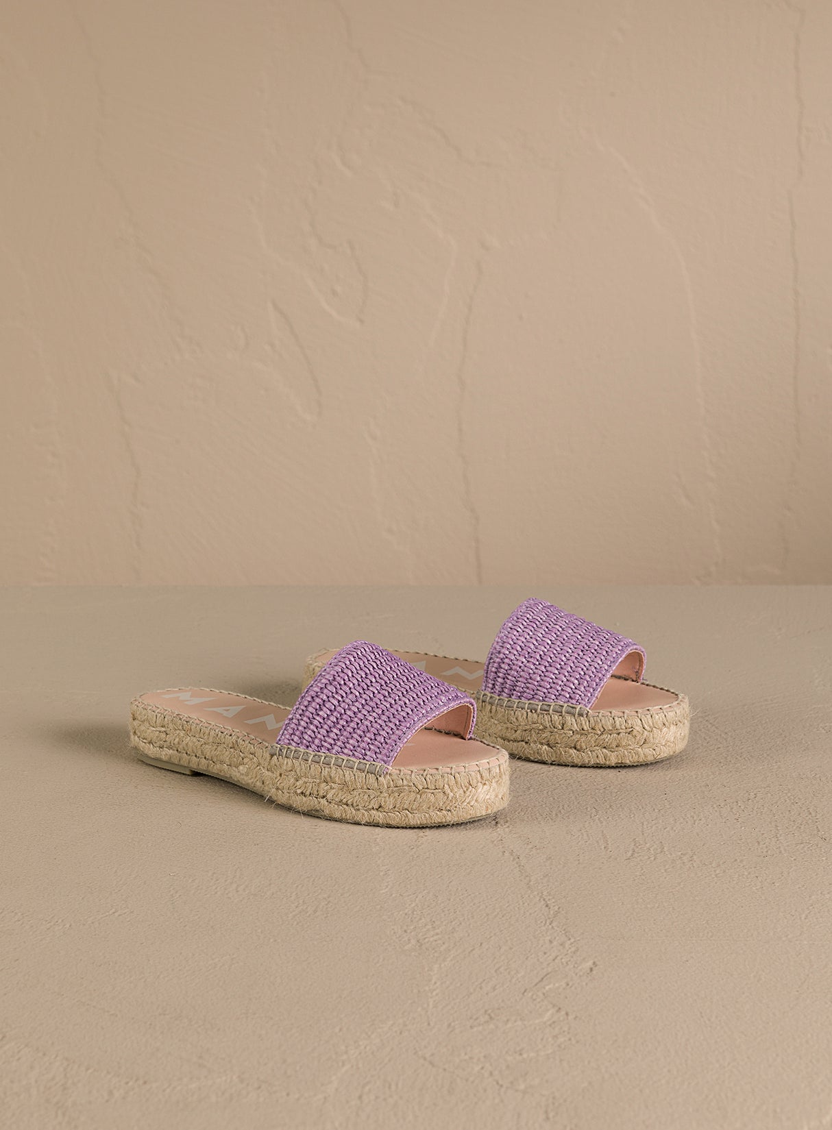 Raffia Pattern Double Sole Slides Yucatan Wisteria Lilac