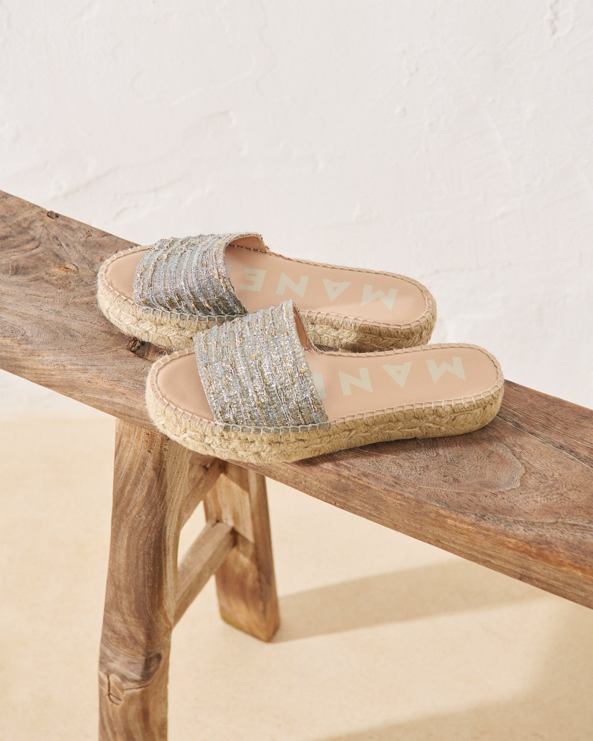 Lurex Double Sole Slides - Gold