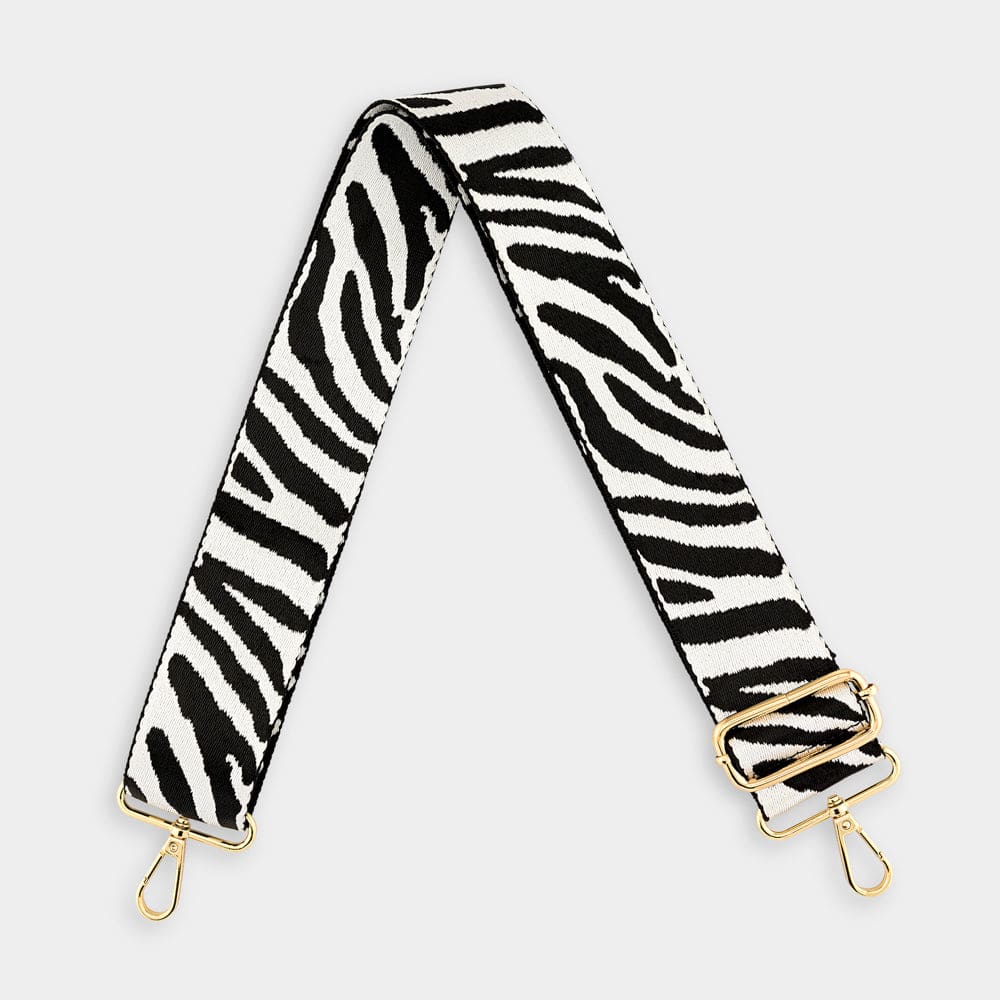 Luxe Black Zebra Stripe Bag Strap