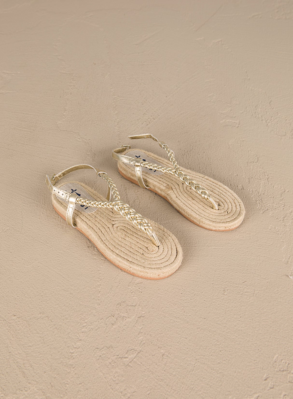 Leather Braid Thong Sandals Canyon Platinum