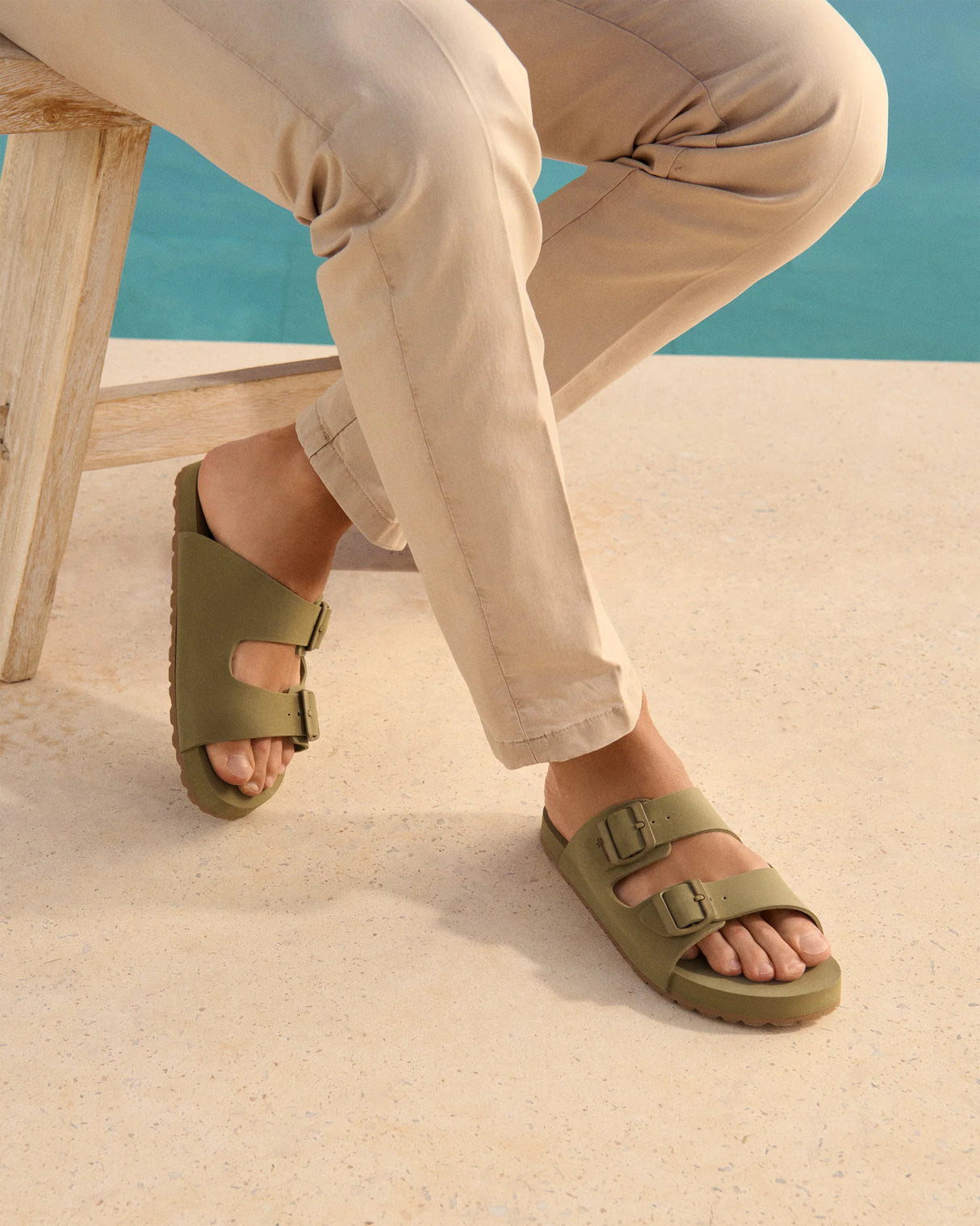 Eva Nordic Swim Sandals Honolulu Kaki Green