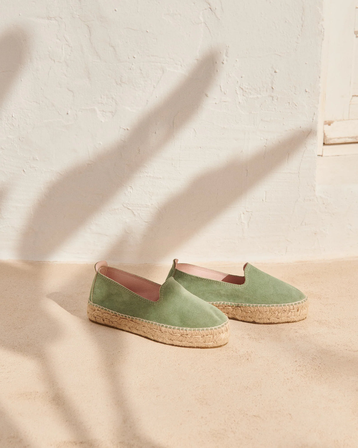 Suede Double Sole Espadrilles Hamptons Sage