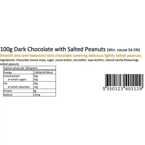 Dark Peanut Chocolate Bar