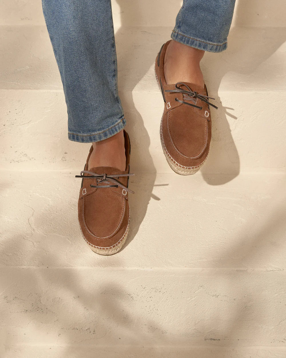 Suede Boat Shoes Espadrilles Hamptons Brown Sugar