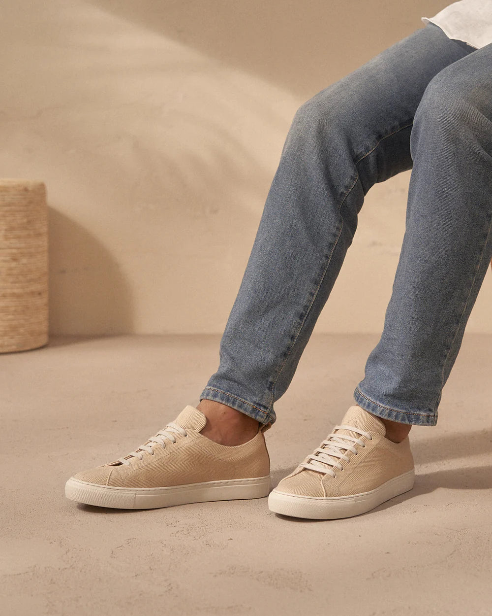 Cotton Chevron Sneakers Yucatan Natural