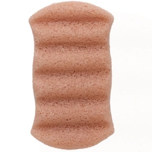 KONJAC 6 WAVE BATH SPONGE WITH PINK FRENCH CLAY