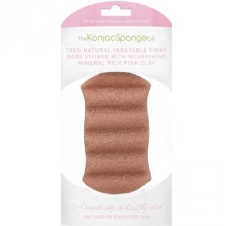 KONJAC 6 WAVE BATH SPONGE WITH PINK FRENCH CLAY