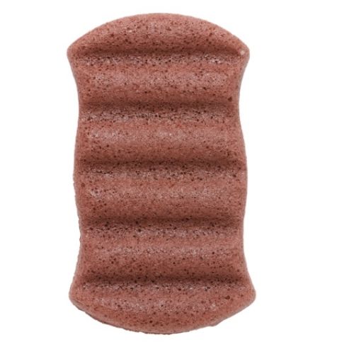KONJAC 6 WAVE BATH SPONGE WITH RED FRENCH CLAY