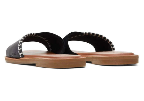 Shea Black Leather Slide Sandal