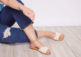 Shea Fog Leather Slide Sandal