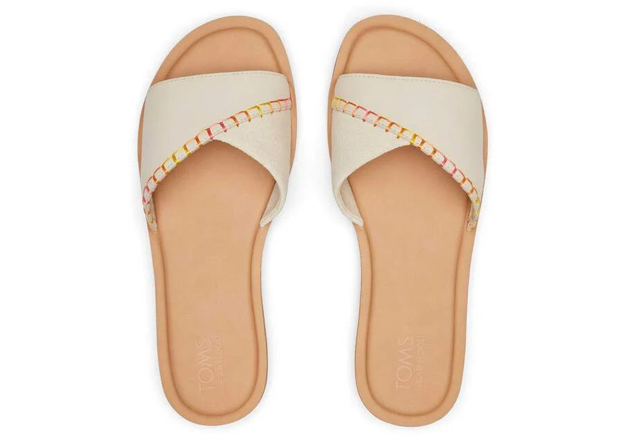 Shea Fog Leather Slide Sandal