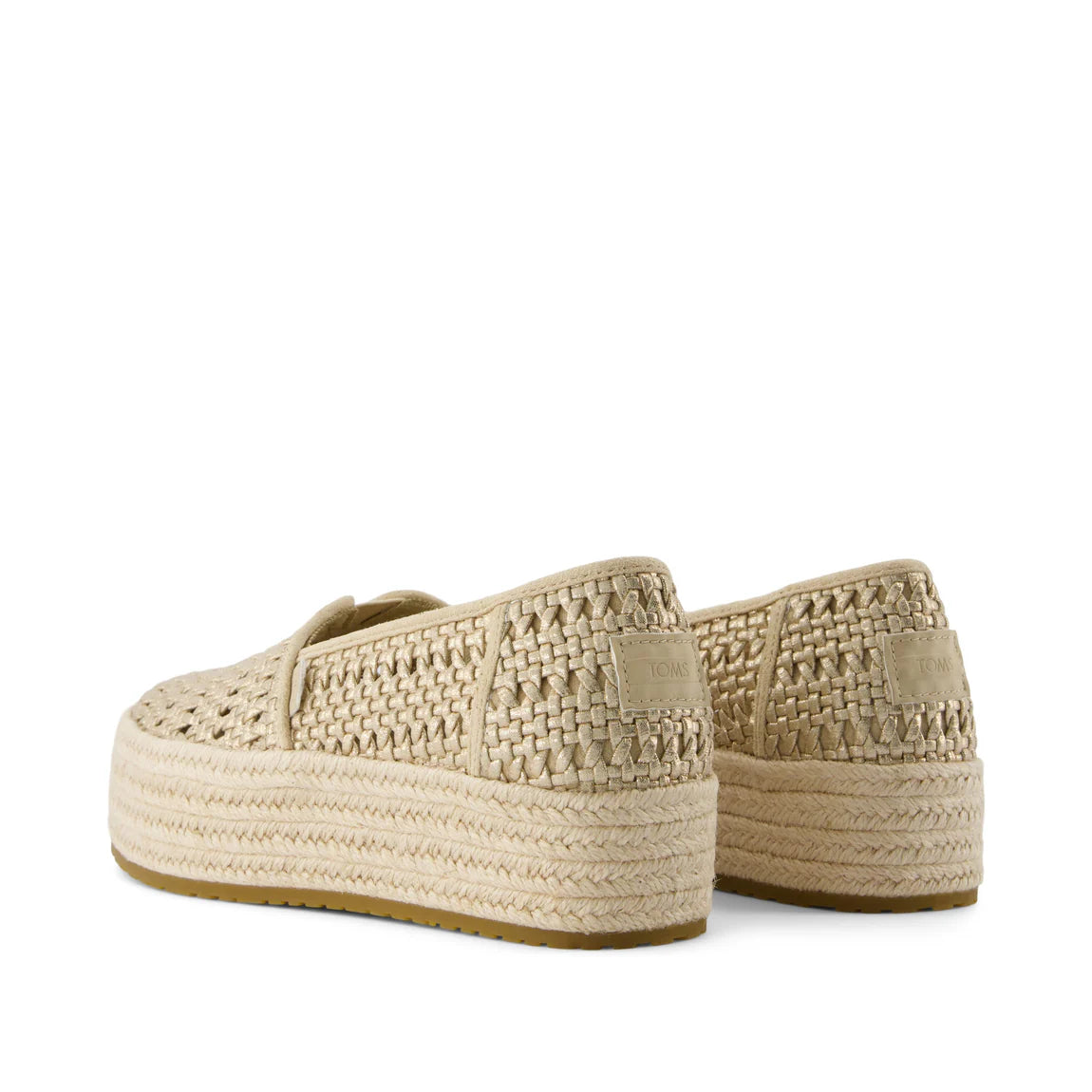 Valencia Platform Espadrille - Champagne Metallic Basket Weave