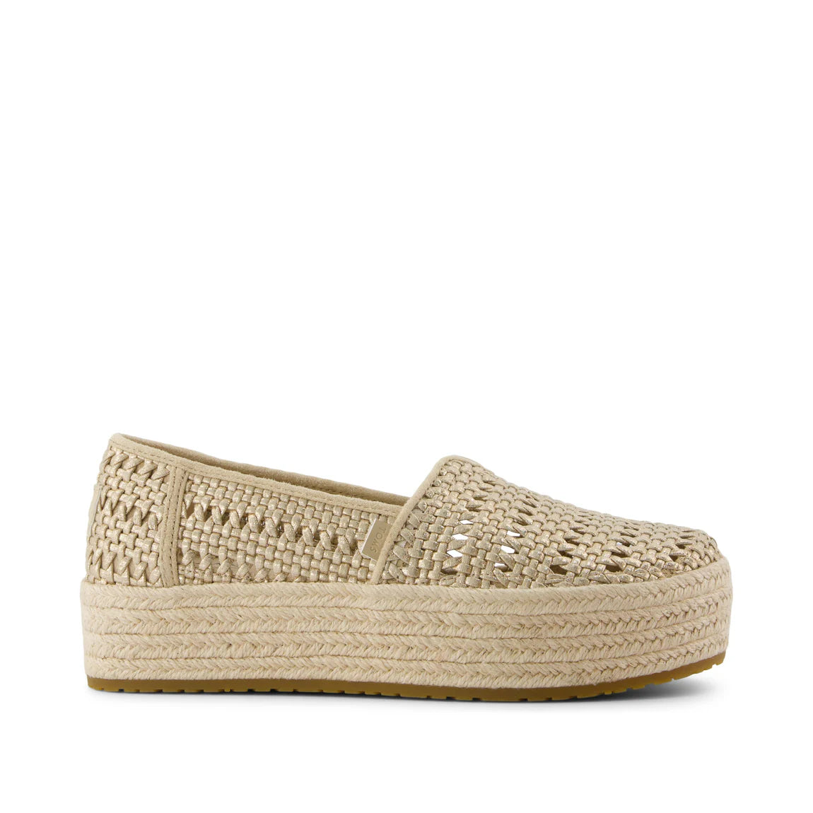 Valencia Platform Espadrille - Champagne Metallic Basket Weave