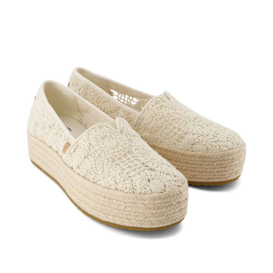 Valencia Platform Espadrille - Natural Crochet Lace