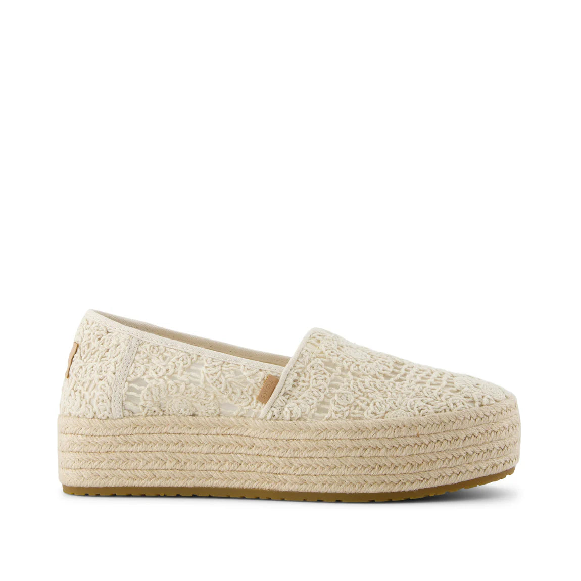 Valencia Platform Espadrille - Natural Crochet Lace