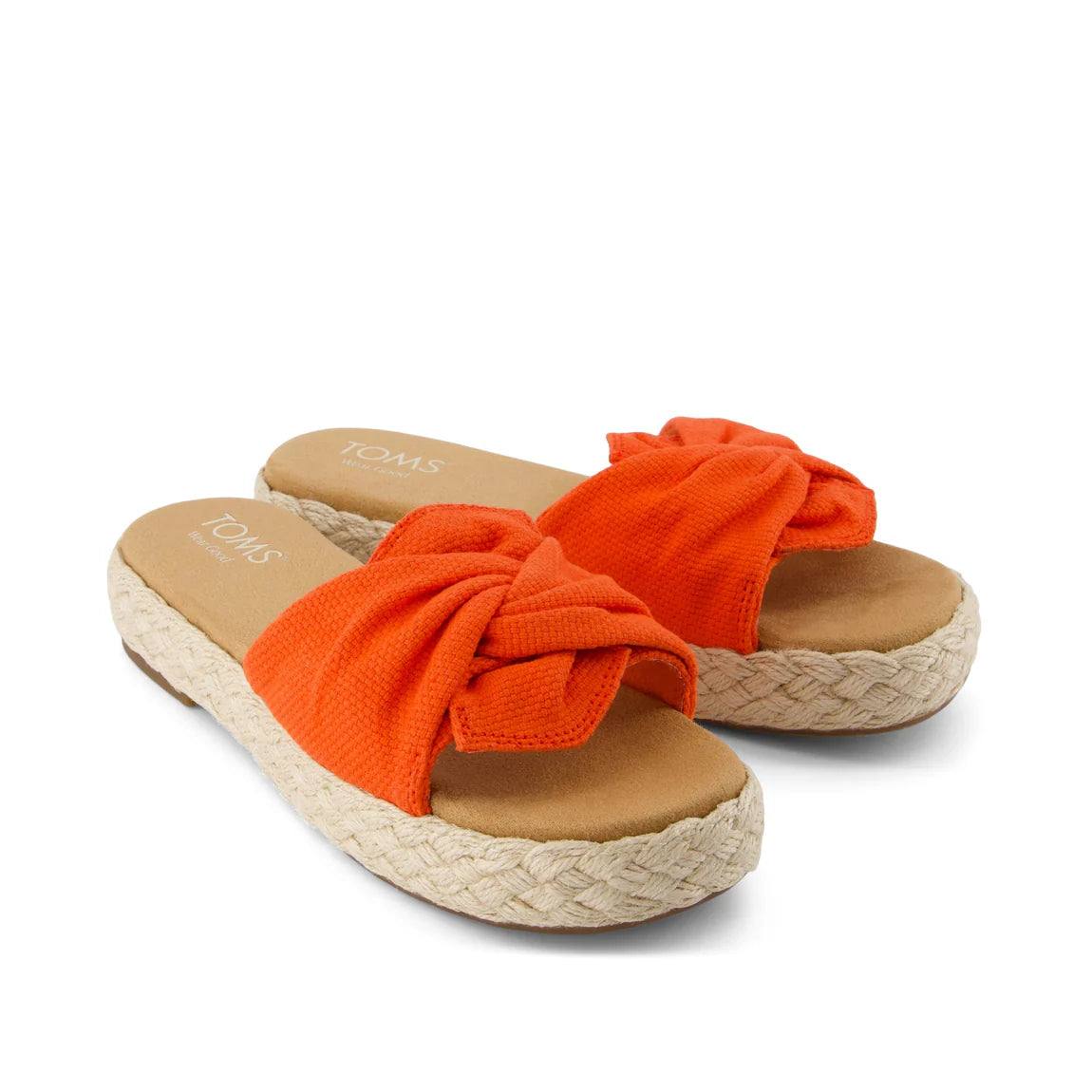 Abby Slide Platform Knot Sandal - Flame Beachside Woven