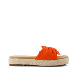 Abby Slide Platform Knot Sandal - Flame Beachside Woven