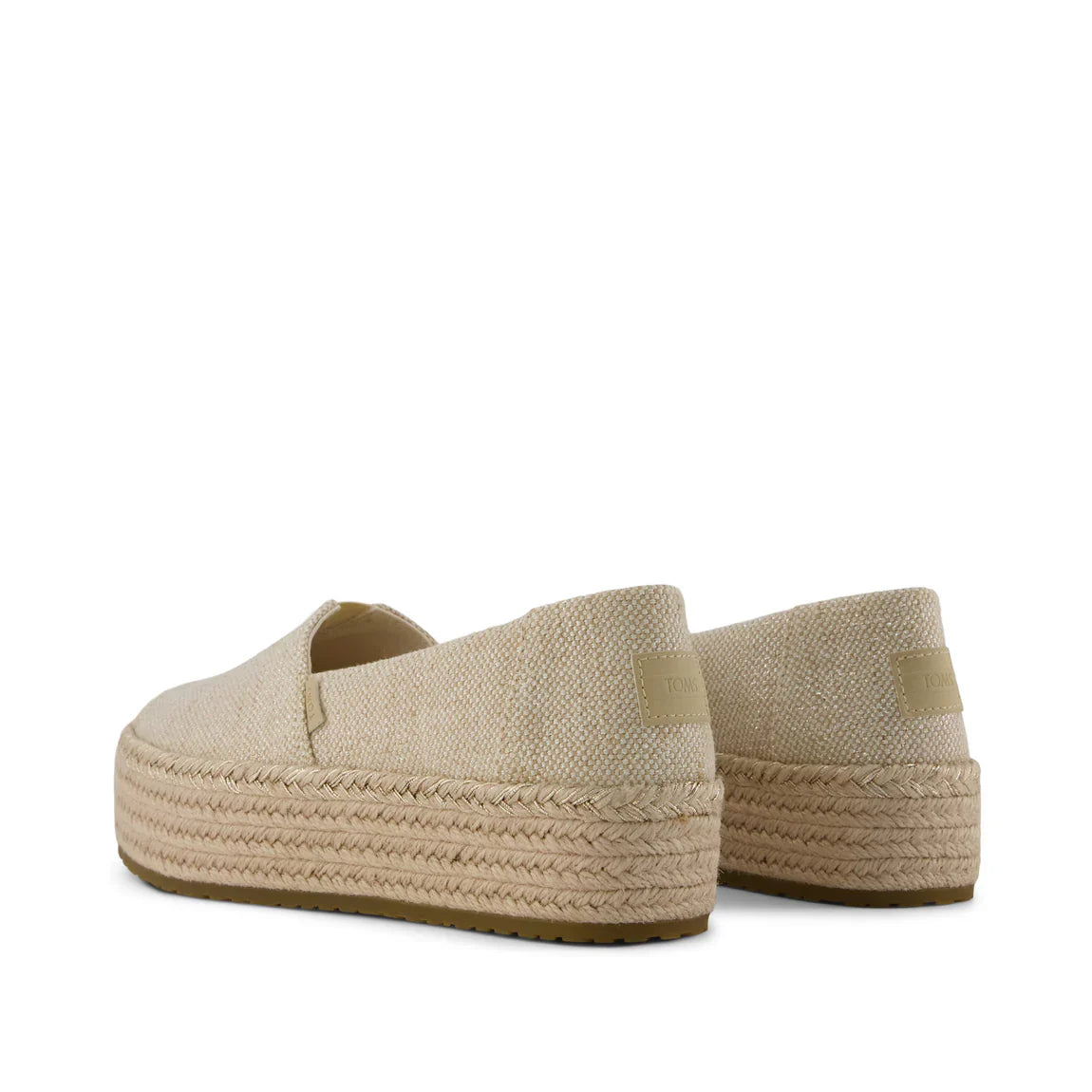 Valencia Platform Espadrille | Beige Glimmer Slub Canvas