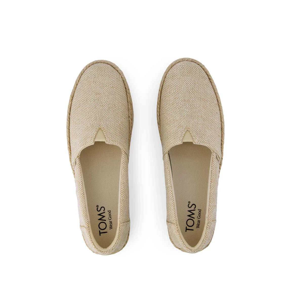Valencia Platform Espadrille | Beige Glimmer Slub Canvas