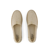 Valencia Platform Espadrille | Beige Glimmer Slub Canvas