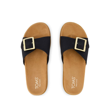 Marin Slide Sandal | Black Canvas