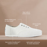 Women's Cordones Plus Sneaker | White Canvas