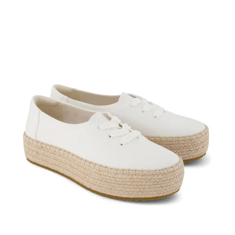 Valencia Lace-Up Platform Espadrille | White Canvas