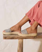 Lurex Double Sole Slides - Gold