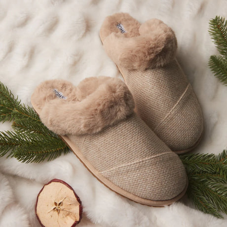 Valerie Slipper Oatmeal Sparkle Knit