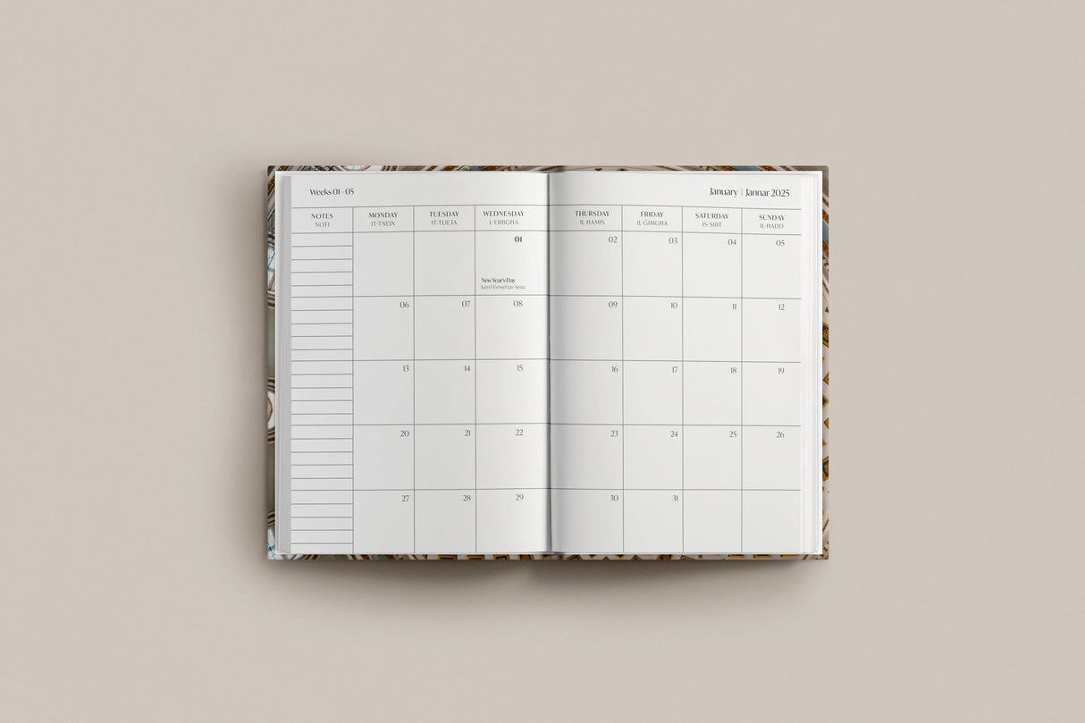 2026 Hardbound Daily Diary Roza Car