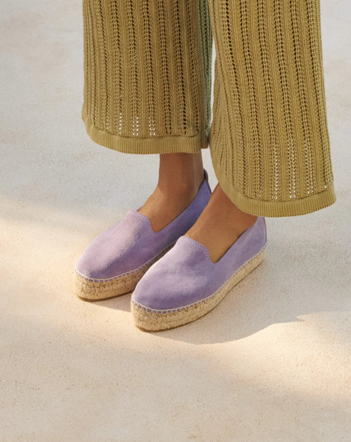 Suede Double Sole Espadrilles Hamptons  Wisteria Lilac
