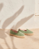 Suede Double Sole Espadrilles Hamptons Sage