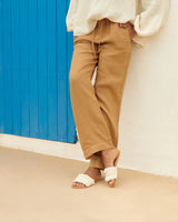 Crochet One Strap Leather Sandals Embellished With Shells Yucatán Natural