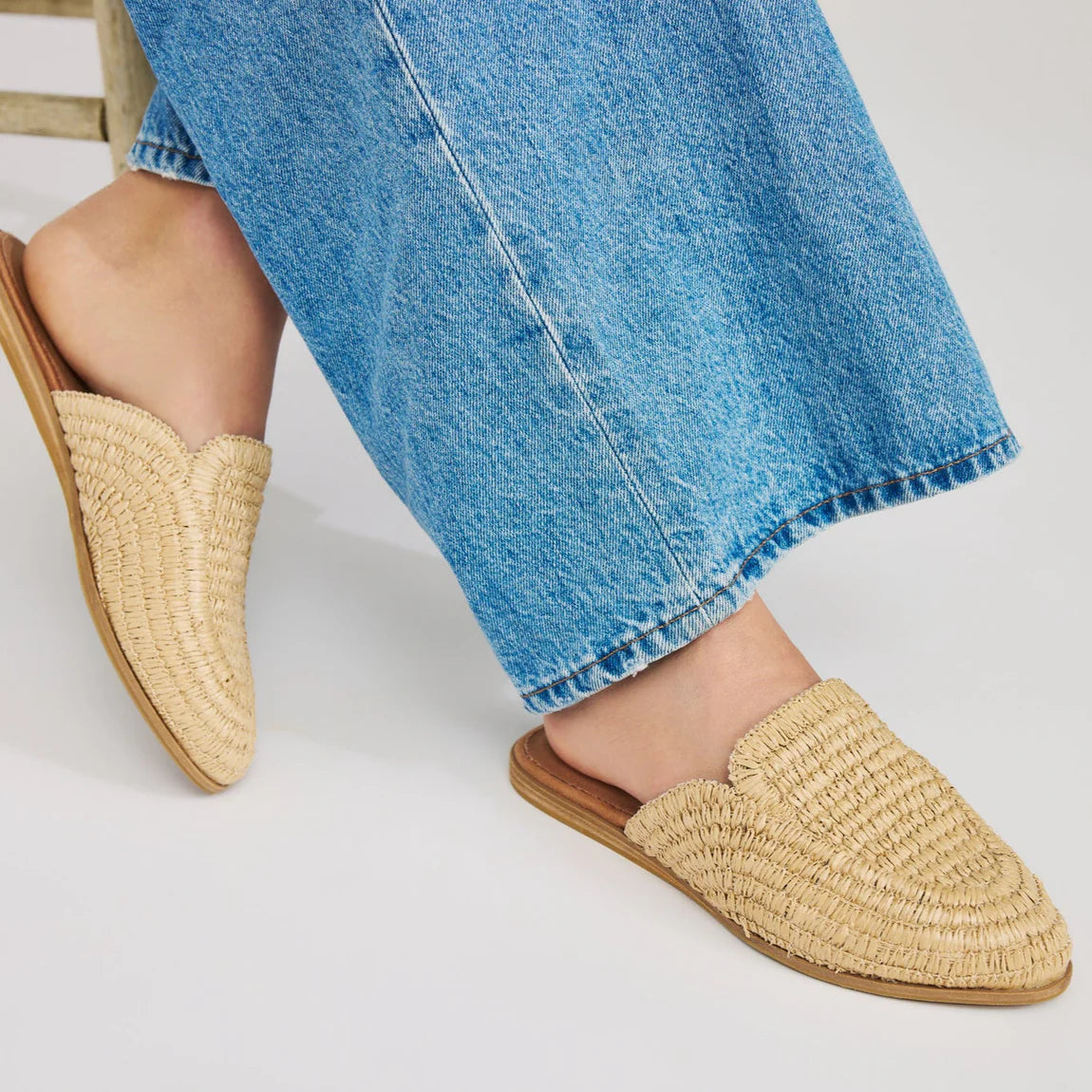 Jade Flats - Almond Raffia