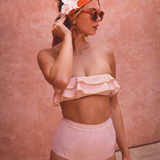 Perth Bandeau Bikini - Yellow & White