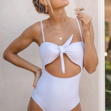 Valentina Front-Tie One-Piece - White