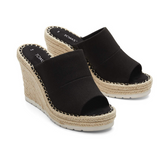 Monica Mule Wedge Heel Black