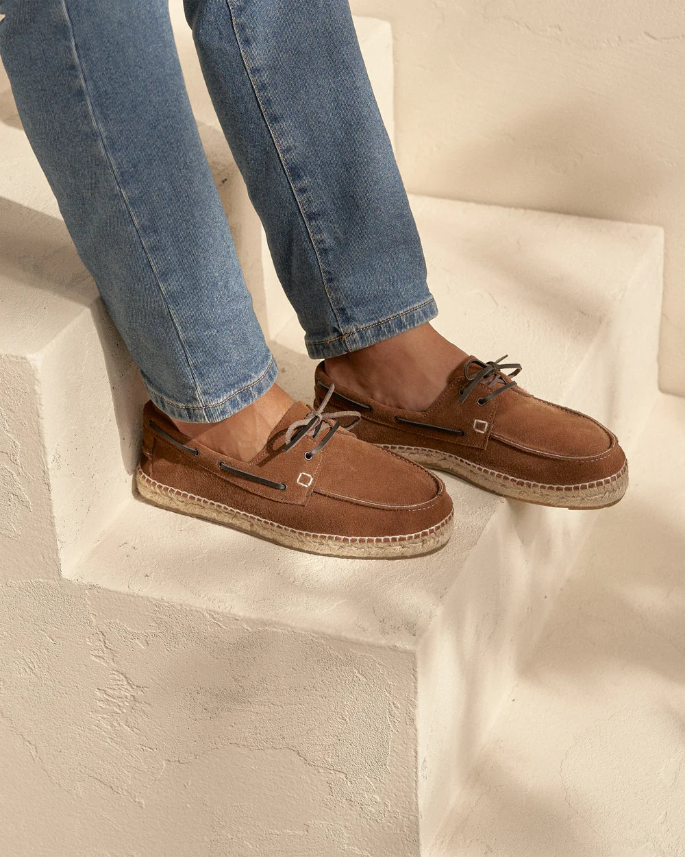 Suede Boat Shoes Espadrilles Hamptons Brown Sugar