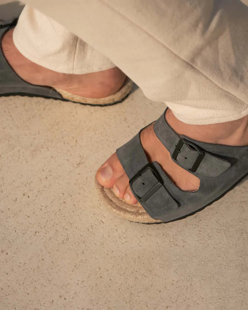 Suede Nordic Sandals Hamptons Carbon Grey